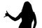 Silhouette of woman showing call me
