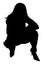 Silhouette of Woman Squatting