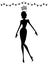 Silhouette of a Woman Standing Under the Mistletoe at Christmas