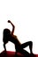Silhouette woman stretch out lean back