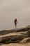 Silhouette of a woman on the Swedish archipelago