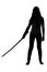 Silhouette of woman with sword