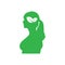 Silhouette of a woman thinks about ecology. Ecological silhouette of man vector icons