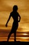 Silhouette of a woman in tight dress pose
