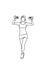 Silhouette Woman Training With Weights Workout Exercise Doodle Female Fitness And Aerobic Concept