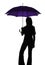 Silhouette of woman with umbrella