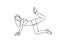 Silhouette Woman Workout Training Exercise Doodle Female Fitness And Aerobic Concept