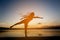 Silhouette woman with yoga posture