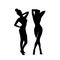 Silhouette women slim body, weight loss logo