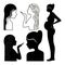 Silhouette womens profile pregnant kiss set