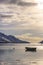 Silhouette of a wooden boat on Ersfjord