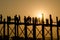 Silhouette wooden bridge