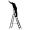 Silhouette worker climbing the ladder. Vector illustration