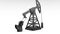 Silhouette of working oil pump on white background
