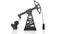 Silhouette of working oil pump on white background