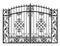 Silhouette of a wrought iron gate vector