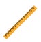 Silhouette of a yellow ruler in a flat style
