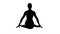 Silhouette Yoga girl practicing nadi shodhana pranayama or Breathingin in gomukhasana asana or cow head pose.