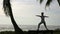 silhouette yoga meditation at beach