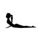 Silhouette yoga woman cobra pose
