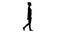 Silhouette yoga woman walking,