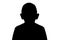 Silhouette of a young anonymous boy on a white background