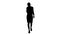 Silhouette Young Business Woman walking feeling Sick and Coughing.