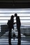 Silhouette of Young Couple Kissing