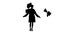 Silhouette Young doctor woman throwing paper documents.