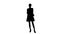 Silhouette Young fashionable woman with folded hand.