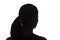 Silhouette of a young girl from the back - isolated, noname