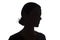 Silhouette young girl side view with hairstyle - isolated