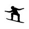 Silhouette young man Snowboarder. Snowboarding winter sport extreme