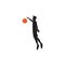 Silhouette young man training jump basketball logo design, vector graphic symbol icon illustration creative idea