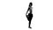 Silhouette of young woman making yoga exercises and meditating, sport healthcare