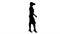 Silhouette Young woman wearing virtual reality device and walkin