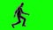 Silhouette of a zombie soldier running into the attack