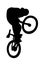 Silhouetted BMX rider on bike