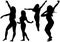 Silhouetted Dancing Young Woman