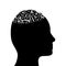 Silhouetted head and brain