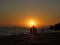 Silhouetted Kids at Sunset, Beach - Summer - Fun