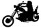 Silhouetted Motorcyclist on Chopper