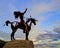 Silhouetted Native Sculpture in Osoyoos, British Columbia, Canada