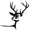 Silhouetted stag head