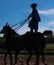 Silhouetted Standing Horse Rider