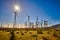 Silhouetted Windmills with Small Substation