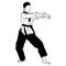 silhouetteof taekwondo fihter