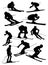 Silhouettes of Alpine skiers vector
