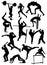 Silhouettes of athletes of various sports vector