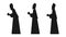 Silhouettes of baby magicians from the east or wise men. Waxes with gifts go to worship the newborn Jesus. Feast of